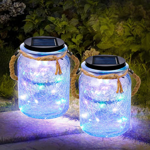 Greenidea 2 Pack Hanging Solar Lantern Lights