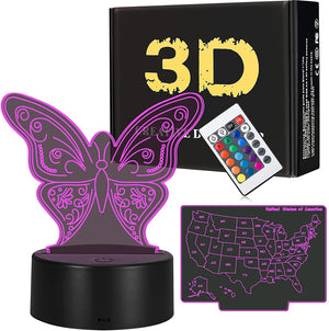 Butterfly & American Map3D Night Light