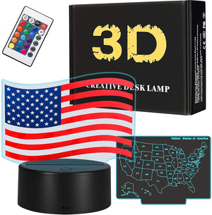 American Flag & Map3D Night Light