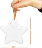 Greenidea 4 PC Christmas Ornaments Hanging Decoration Gift Product Personalized Family Polyresin Dog, Cat, Star Pendant,Star White